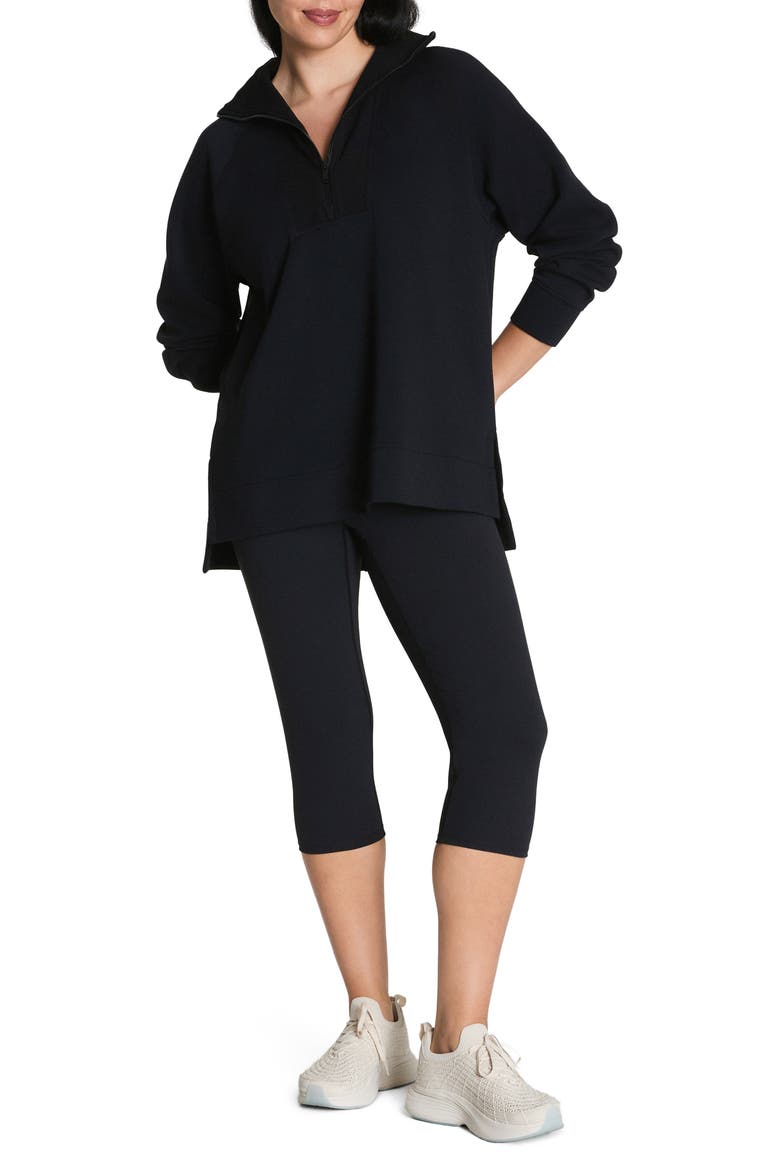 AirEssentials Half Zip Tunic, Alternate, color, VERY BLACK