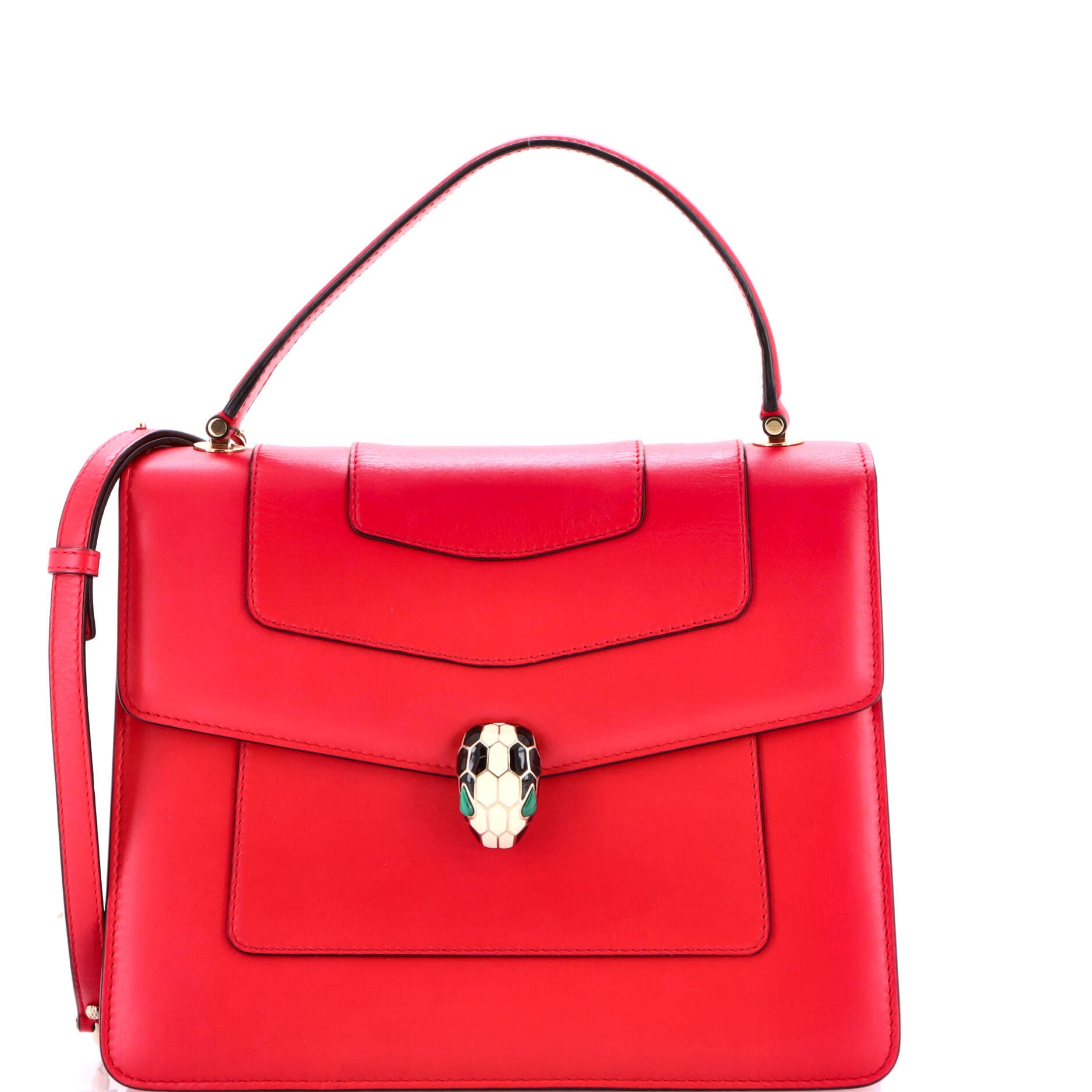 Serpenti Forever Top Handle Bag Leather Medium, Main, color, Pink