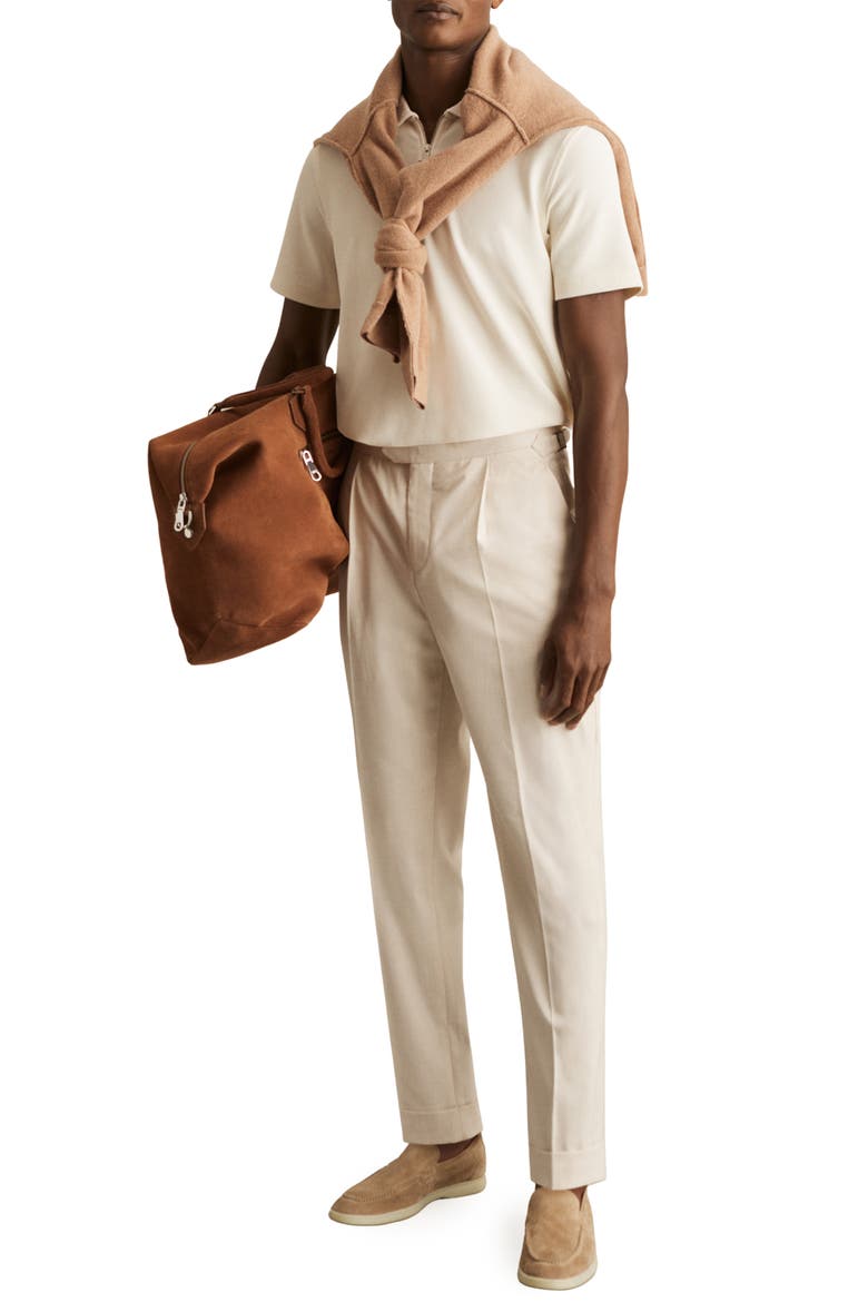 Albany Zip Polo, Alternate, color, OFF WHITE