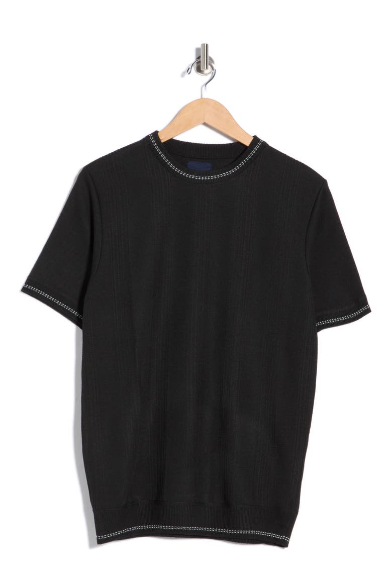 Crewneck Knit Sweater, Alternate, color, BLACK