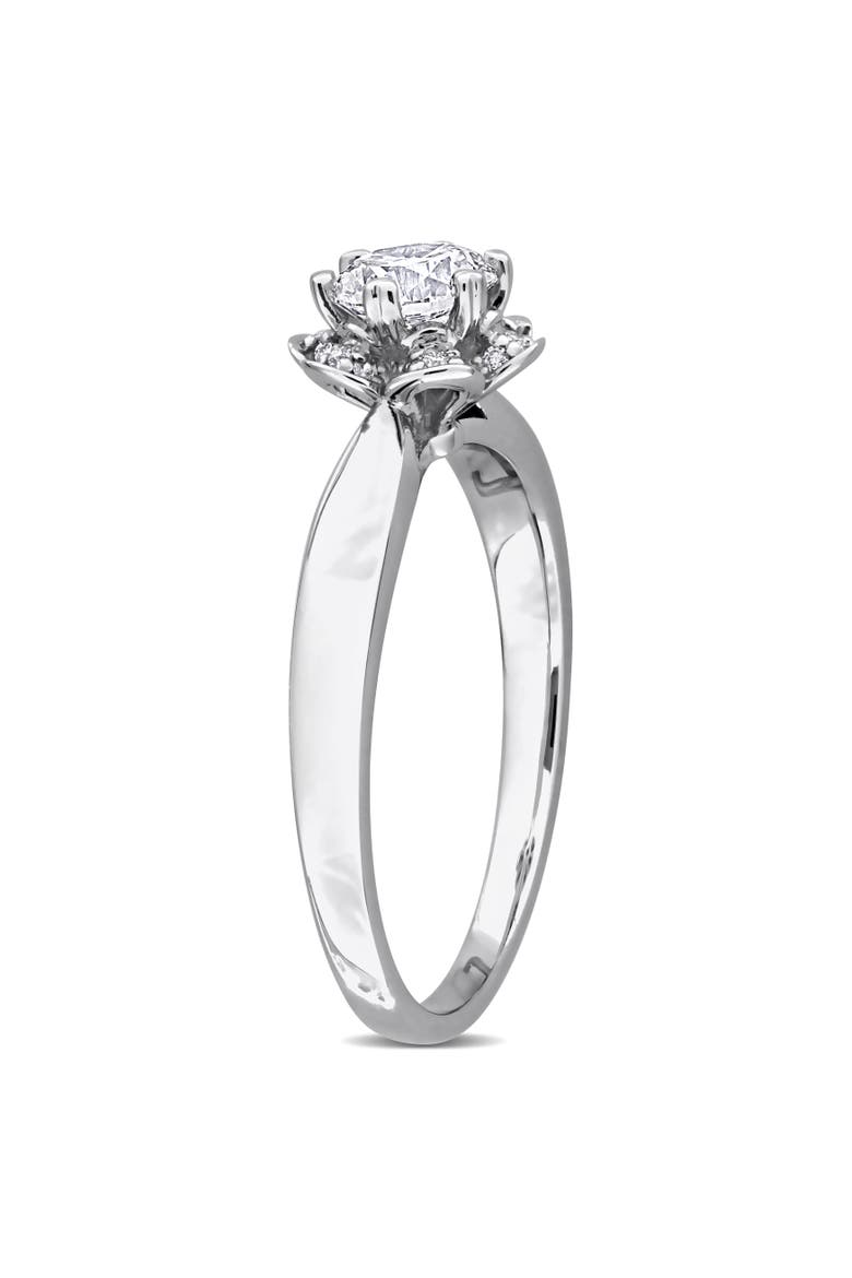 1/2 ctw Lab-Grown Diamond Flower Ring 18k, Alternate, color, White Gold