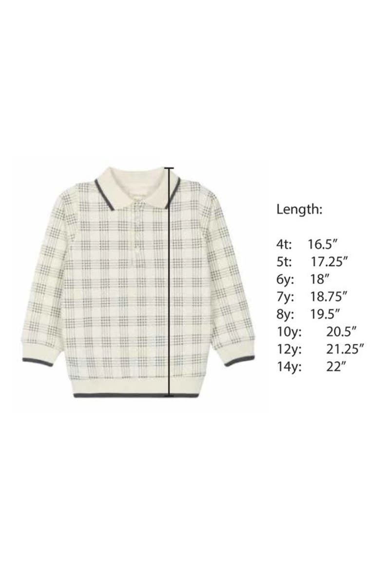 Cotton Floral Plaid Collection - Polo Sweatshirt, Alternate, color, Tan