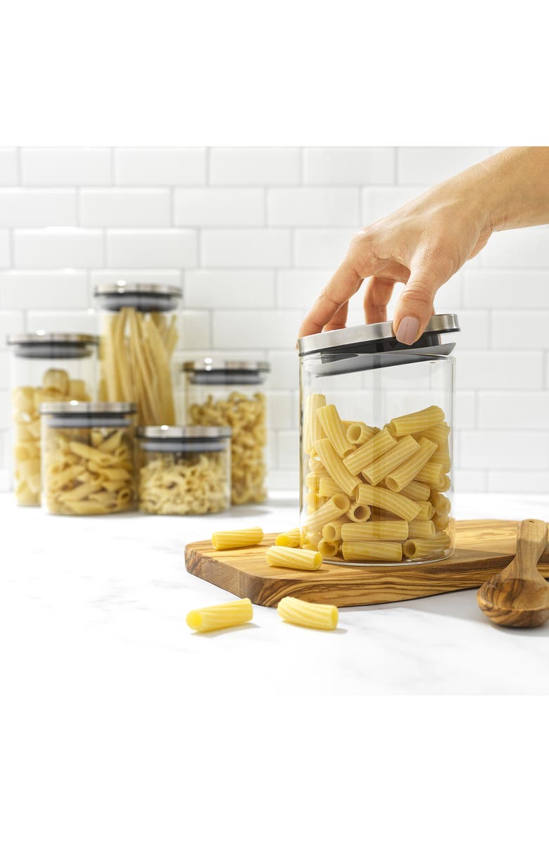 JoyJolt Storage Jars - Set of 6, Alternate, color, Clear