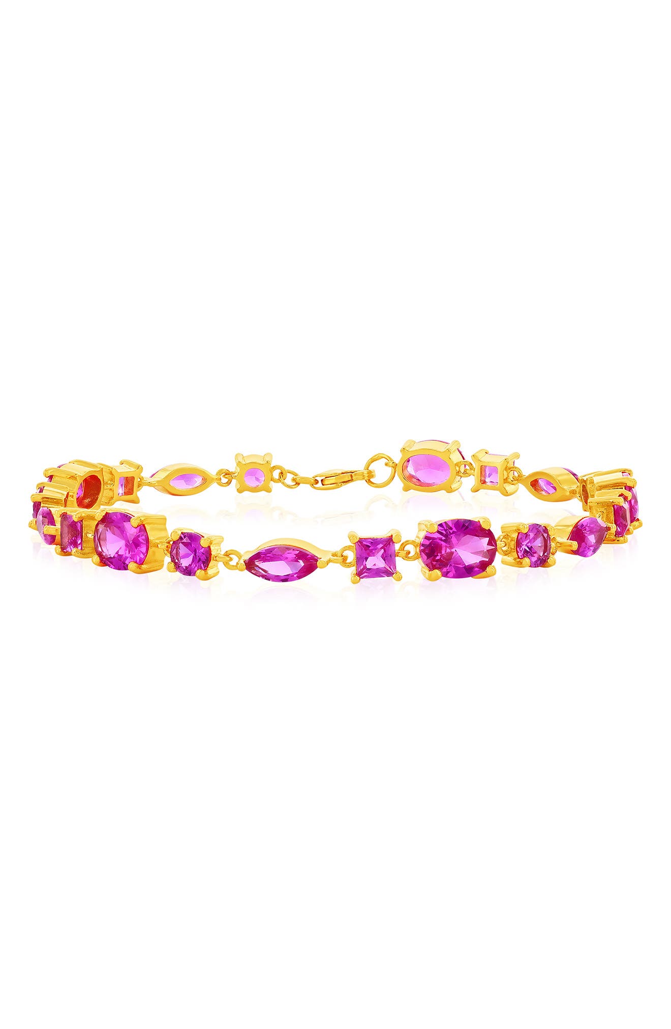 SIMONA Pink Cubic Zirconia Line Bracelet