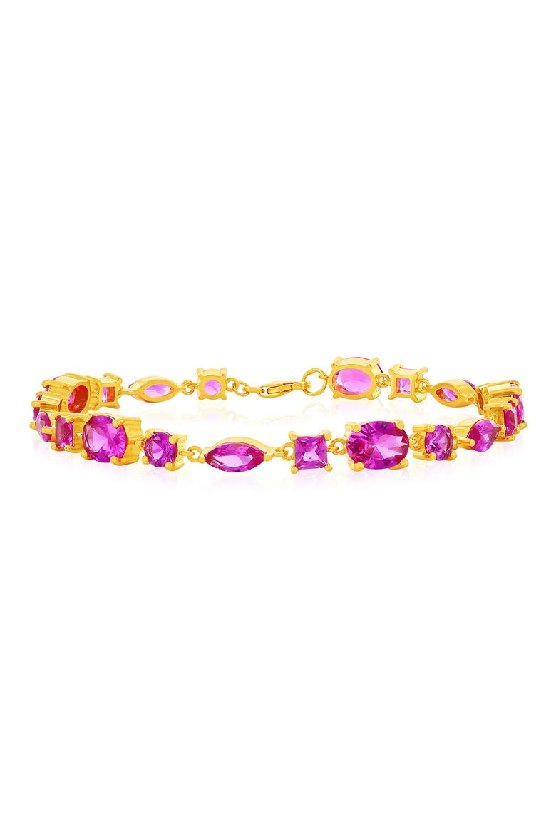Pink Cubic Zirconia Line Bracelet, Main, color, PINK