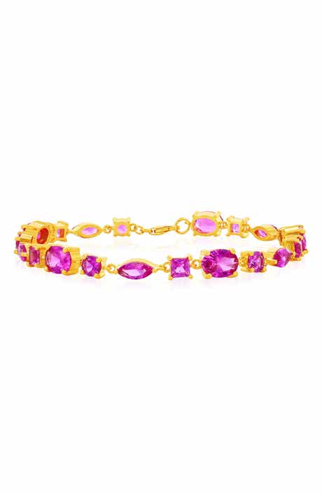 SIMONA Pink Cubic Zirconia Line Bracelet