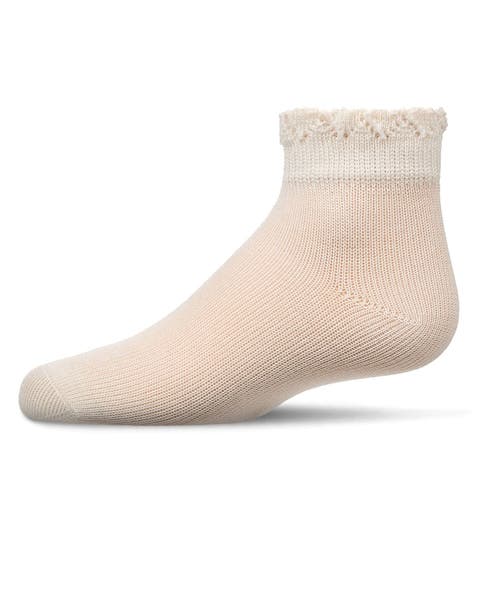 Crochet Ruffle-Trim Cotton Blend Ankle Sock (Toddler, Little Kids, Big Kids)
