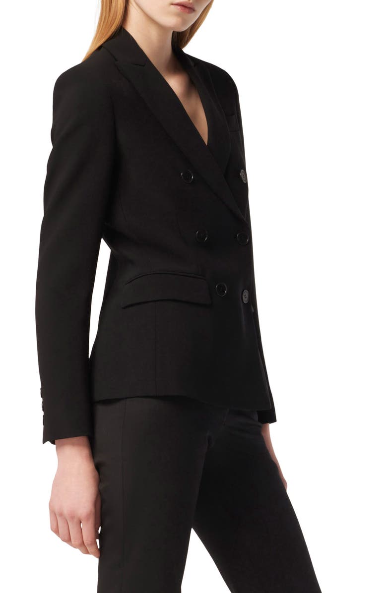 Altuzarra Indiana Double Breasted Twill Blazer, Alternate, color, 000001 Black