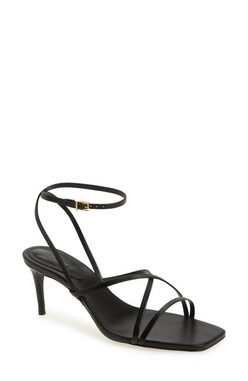 Schutz Amelia Square Leather Sandal In Black