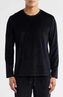 Daniel Buchler Velour Jacquard Long Sleeve Pajama Top