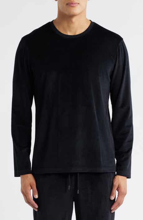 Daniel Buchler Velour Jacquard Long Sleeve Pajama Top