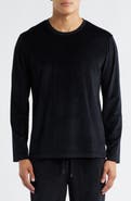 Daniel Buchler Velour Jacquard Long Sleeve Pajama Top