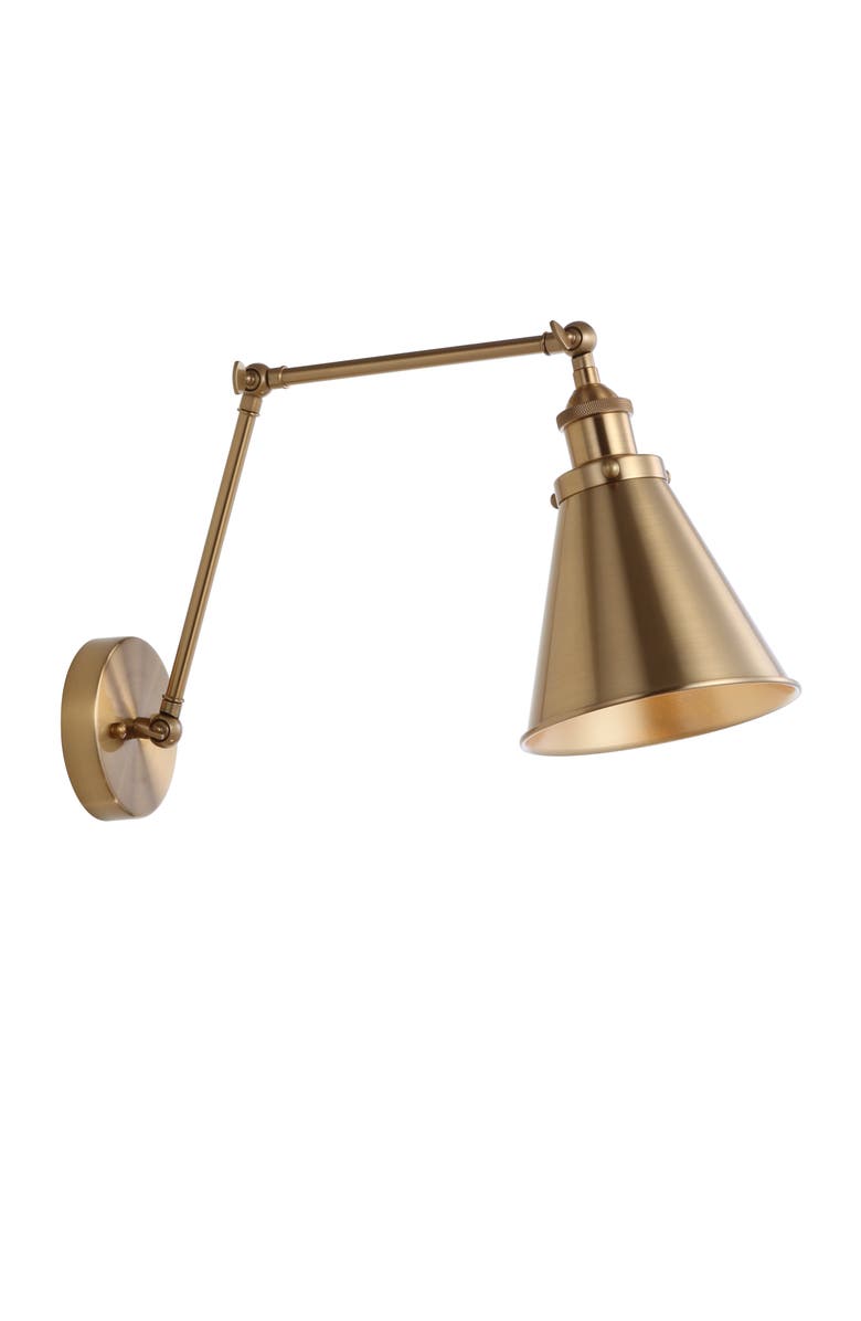 JONATHAN Y Rover Adjustable Arm Metal LED Wall Sconce, Main, color, Brass Gold
