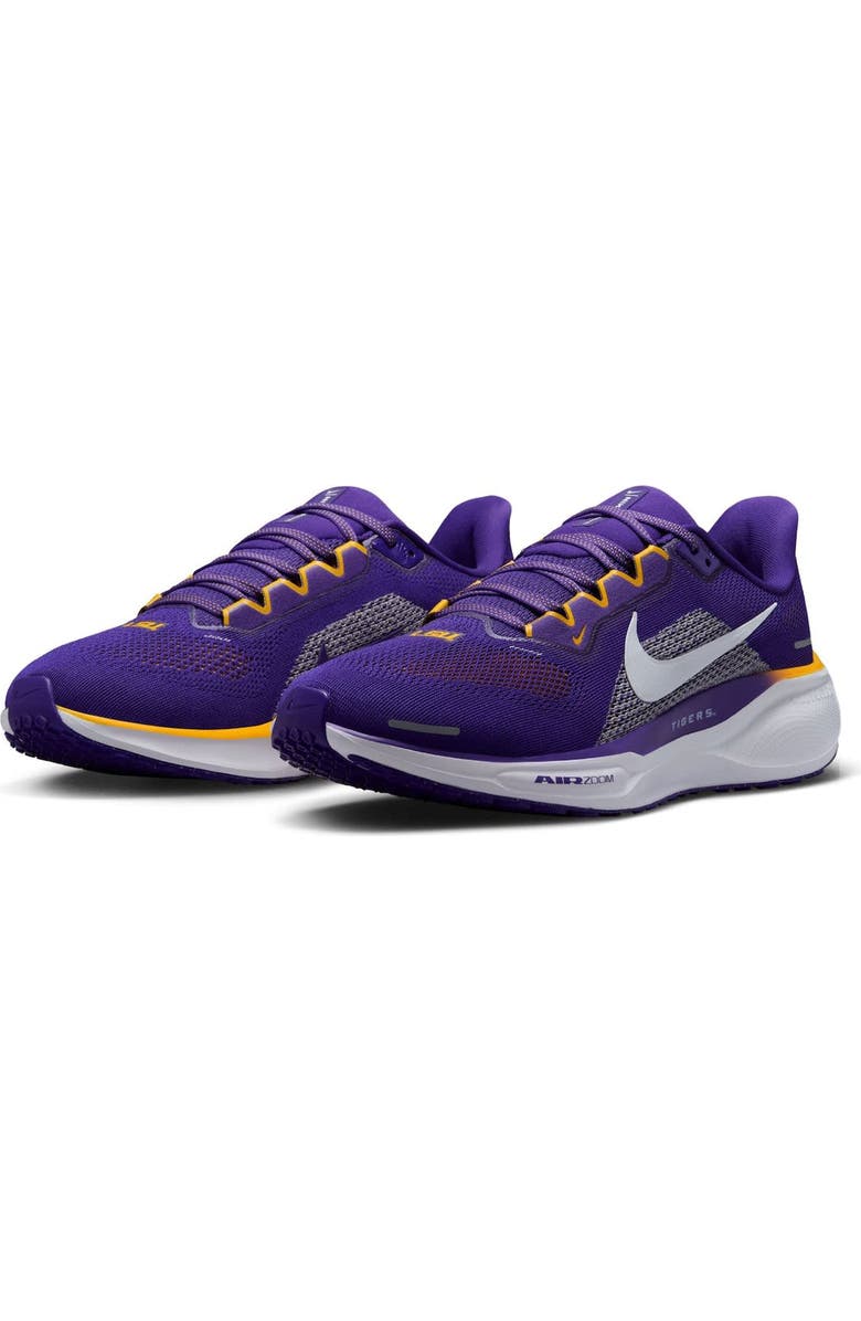 Nike Unisex Nike Purple LSU Tigers Zoom Pegasus 41 Running Shoes, Alternate, color,