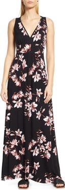 Loveappella Empire Waist Jersey Maxi Dress