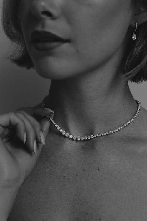 Untamed Petals High Society Tennis Necklace In Metallic