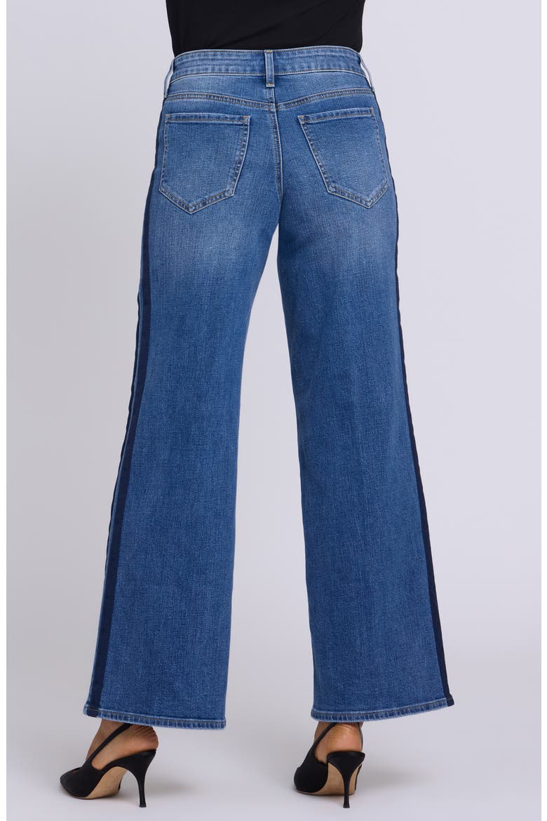 Teresa Tuxedo Stripe Wide Leg Jeans, Alternate, color, YARROW