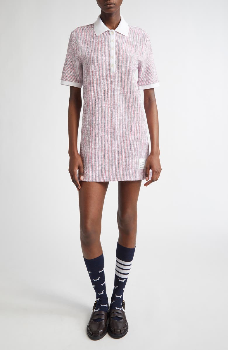 Thom Browne RWB Tweed Polo Dress, Main, color,