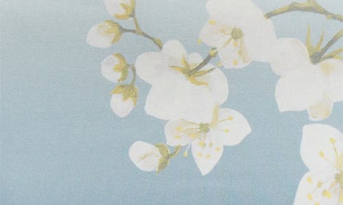 Oscar De La Renta Short Sleeve Cherry Blossom Jersey Dress