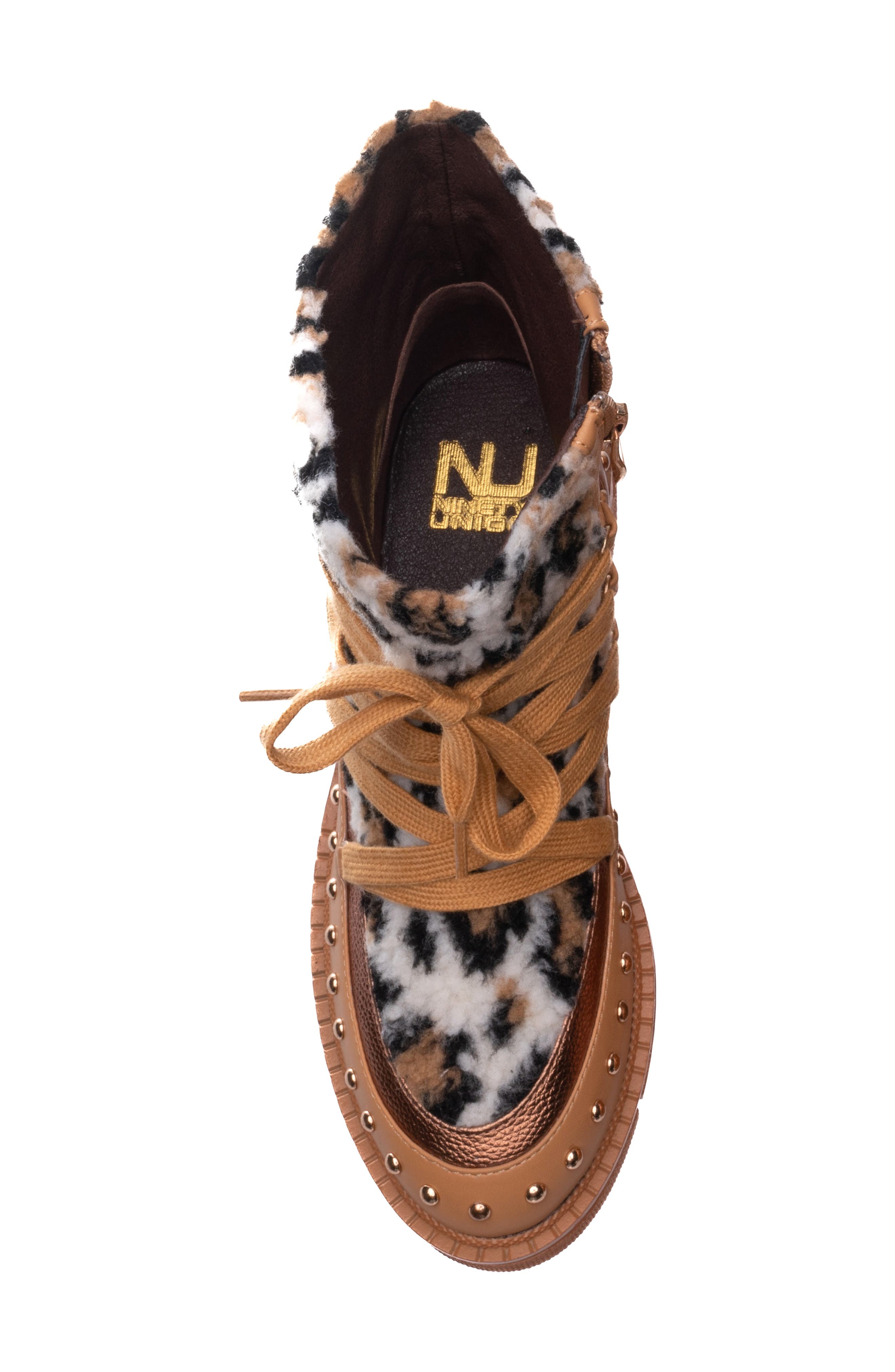NINETY UNION Snowball Faux Shearling Lug Sole Bootie, Alternate, color, Leopard Multi