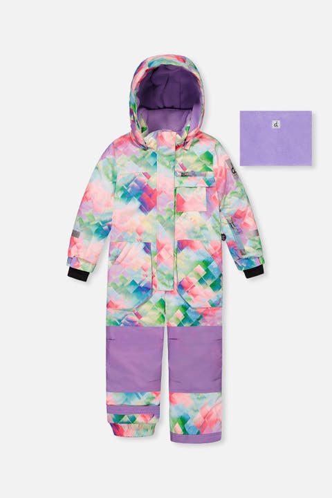 Play Diamond Hood & Expandable Sleeve One Piece Snowsuit