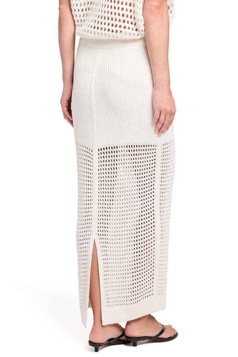 The Loophole Open Stitch Maxi Skirt, Alternate, color, WHITE