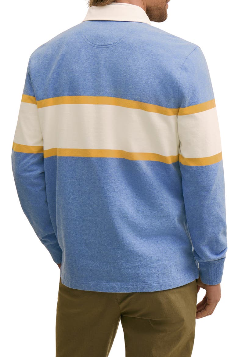 Long Sleeve Non-Iron Twill Rugby Polo, Alternate, color, BLUE MULTI