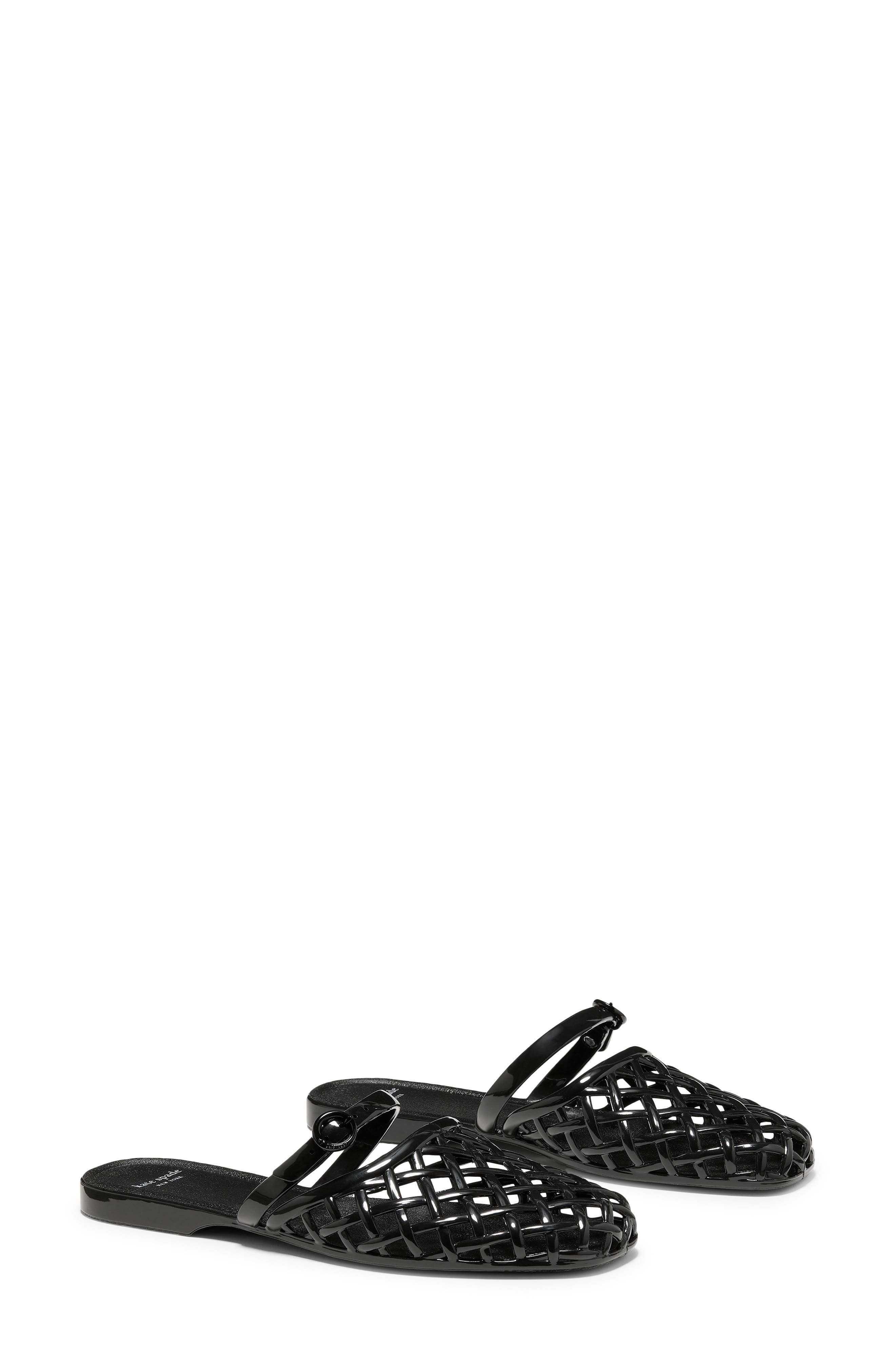 Kate Spade New York jelly fisherman mule, Alternate, color, Black