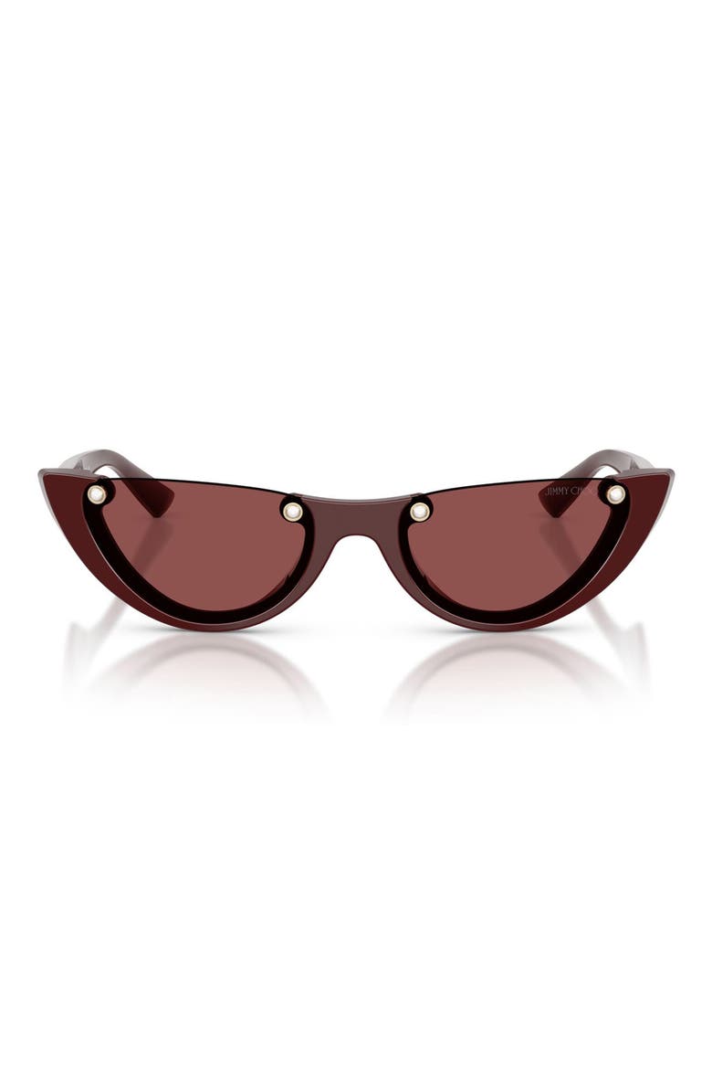 53mm Semi Rimless Oval Sunglasses, Main, color, CRANBERRY / DARK VIOLET
