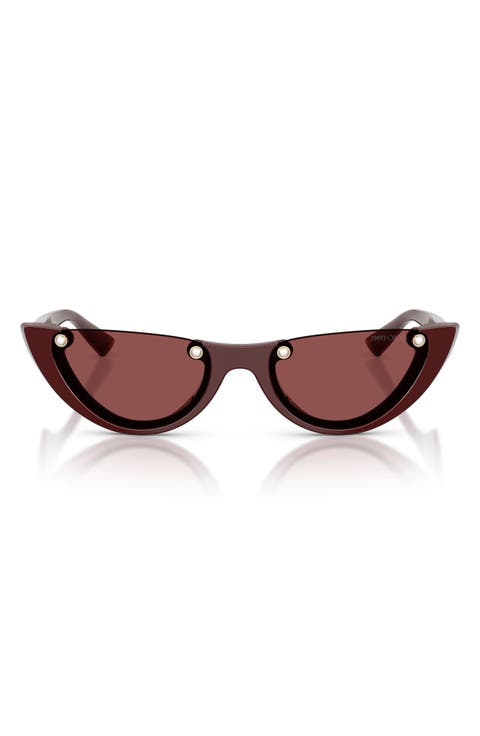 53mm Semi Rimless Oval Sunglasses