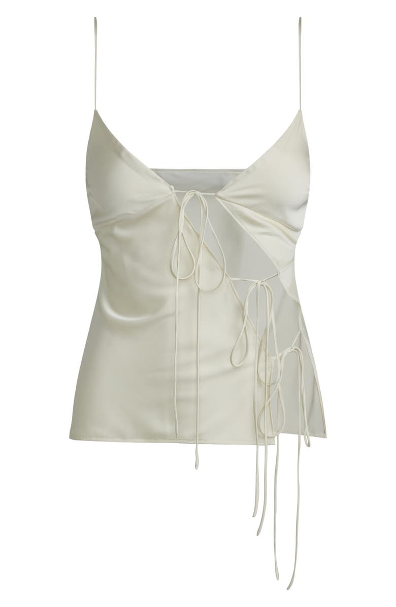 LIONESS Mariah Tie Closure Satin Camisole, Alternate, color, Cornsilk