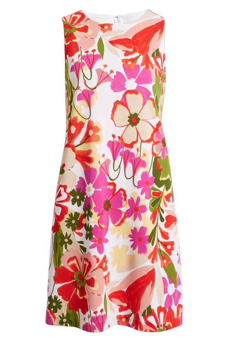Floral Sleeveless Shift Minidress, Alternate, color, EGRET MULTI