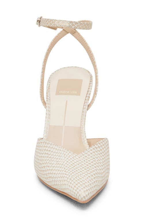 Dolce Vita Keisha Ankle Strap Pump In Champagne Snake Embossed