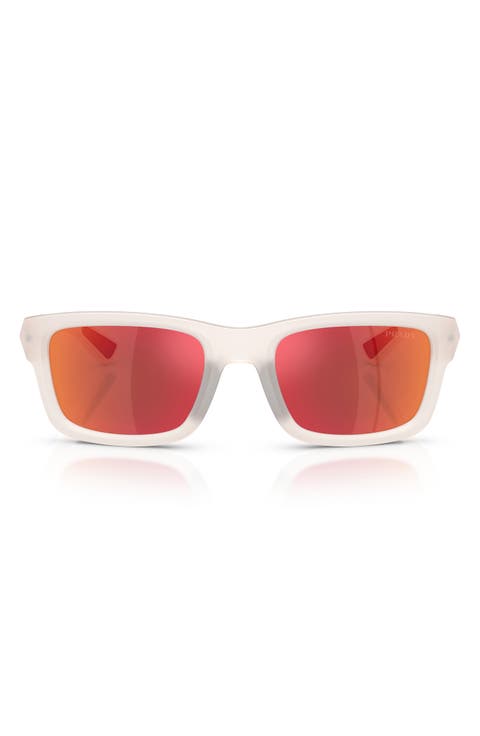 54mm Mirrored Irregular Sunglasses