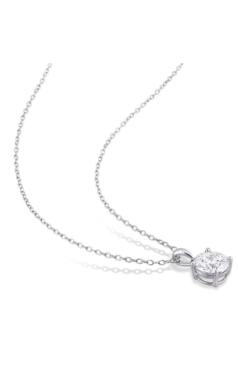 Julianna B. Moissanite Solitaire Pendant Necklace, Alternate, color, Sterling Silver