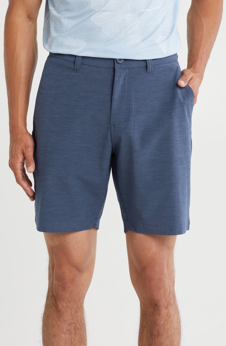 TravisMathew Tech Stretch Chino Shorts, Main, color, Heather Total Eclips