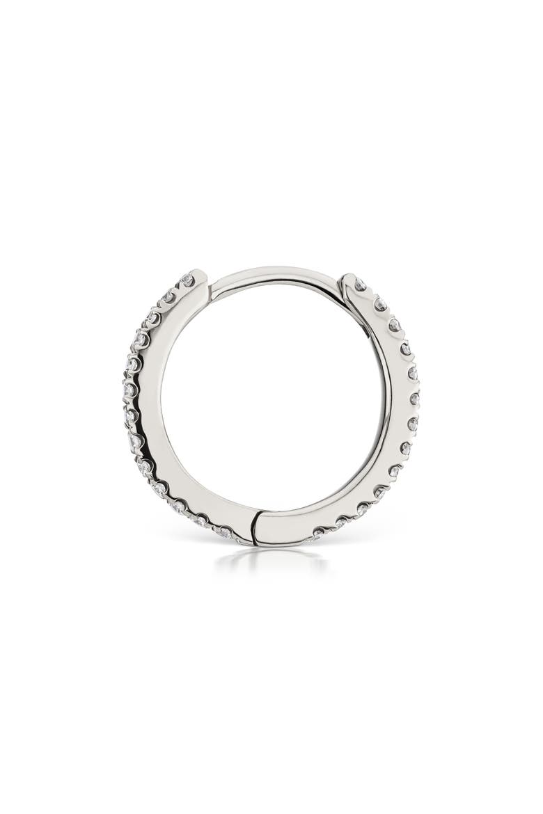 Diamond Eternity Single Clicker Hoop Earring, Alternate, color, 18K WHITE GOLD/ DIAMOND