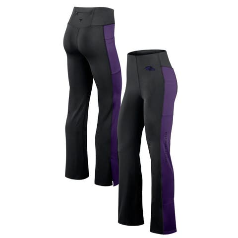 Women's Fanatics Signature Black Baltimore Ravens Studio Fitted Flared Leggings