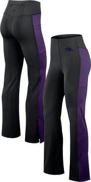 Fanatics Signature Women's Fanatics Signature Black Baltimore Ravens Studio Fitted Flared Leggings