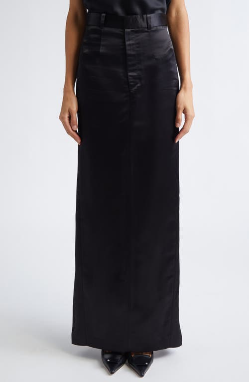 GRACE LING Pillar Liquid Satin Maxi Skirt in Black  product
