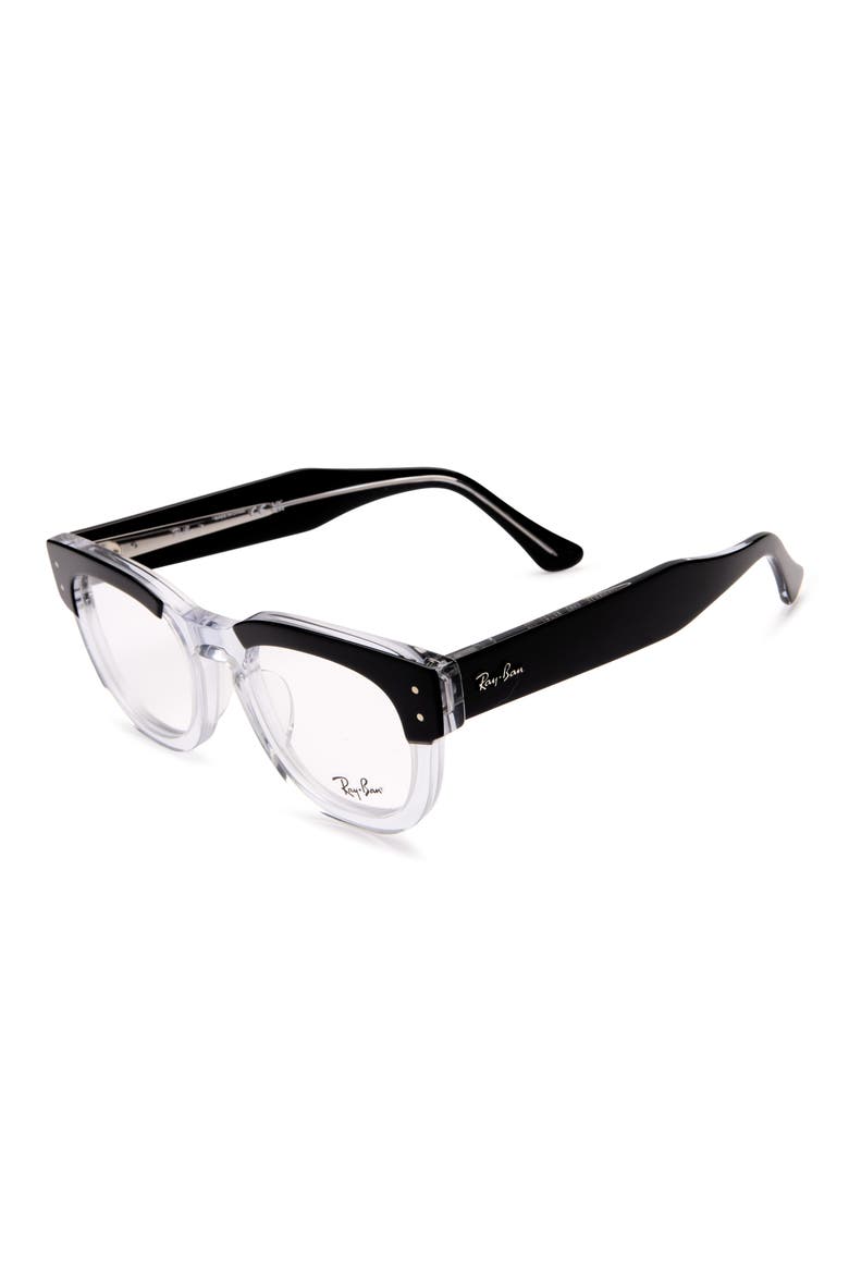 50mm Mega Hawkeye Square Optical Glasses, Main, color, BLACK