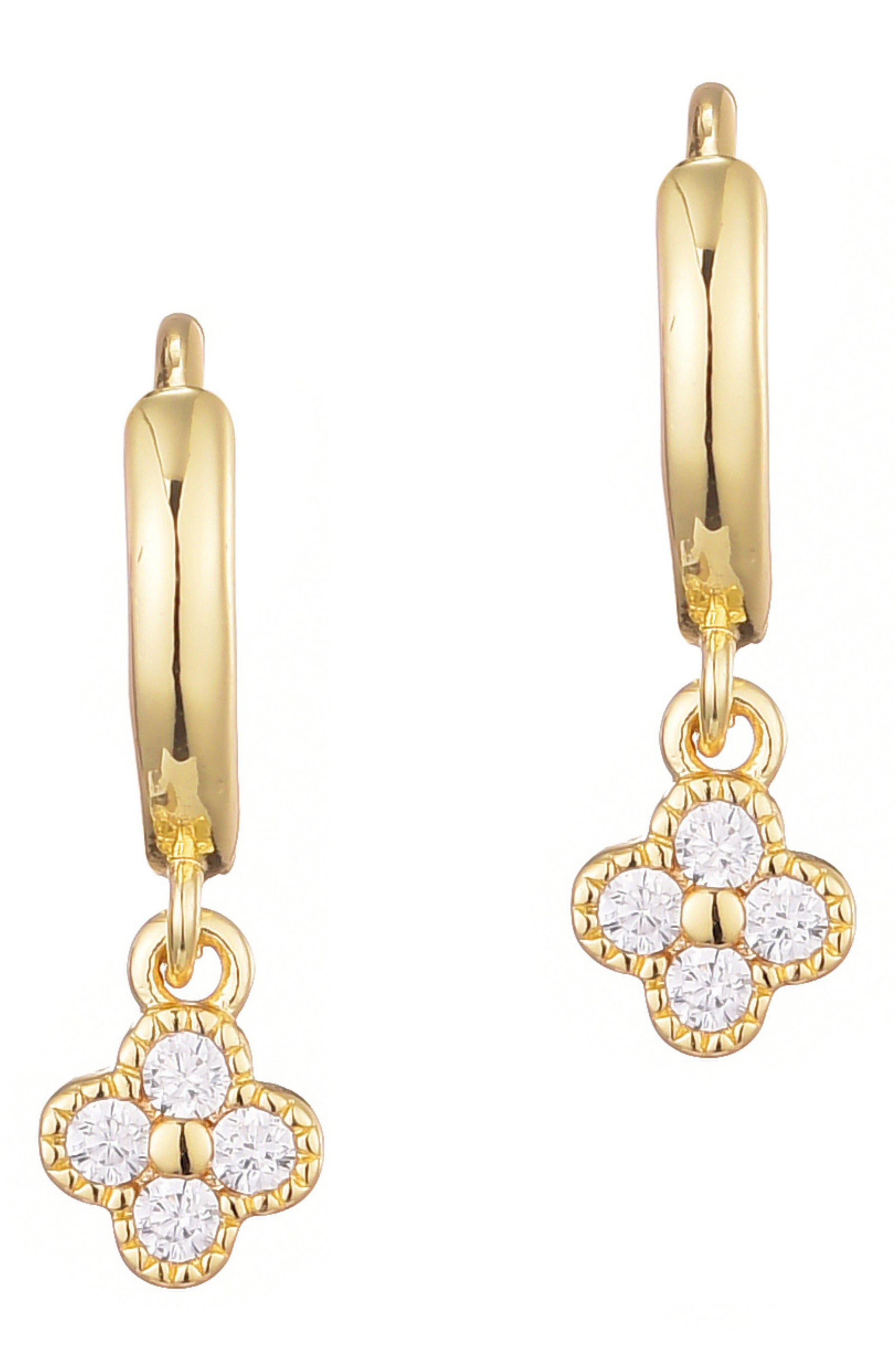 Adornia Mini Cubic Zirconia Clover Drop Earrings