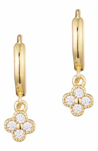 Adornia Mini Cubic Zirconia Clover Drop Earrings