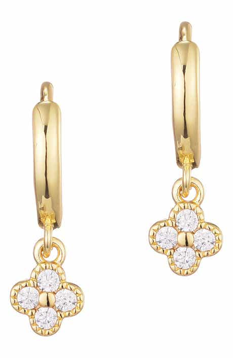 Adornia Mini Cubic Zirconia Clover Drop Earrings