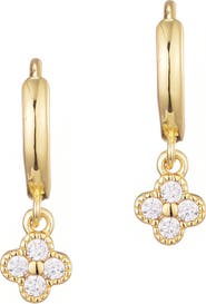 Adornia Mini Cubic Zirconia Clover Drop Earrings
