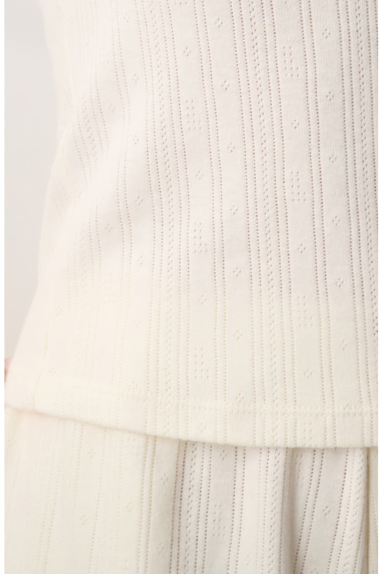 Short Sleeve Pointelle Cardigan, Alternate, color, TRANQUIL WHITE