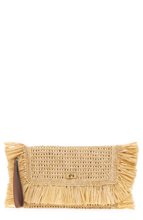 Oversize Raffia Clutch