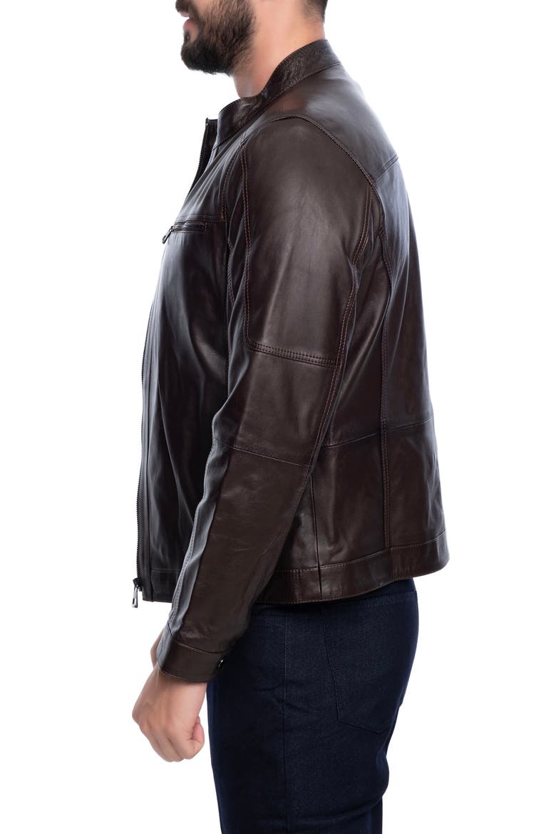 Soft Leather Jacket, Alternate, color, DARK BROWN