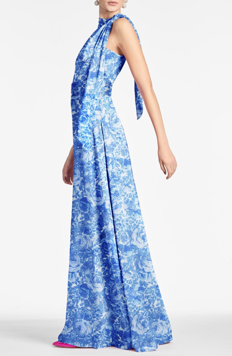 Sachin & Babi Kayla Halter Gown, Alternate, color, Mediterranean Bloom