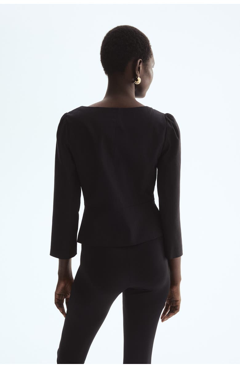 H&M Square-neck Blazer, Alternate, color, Black